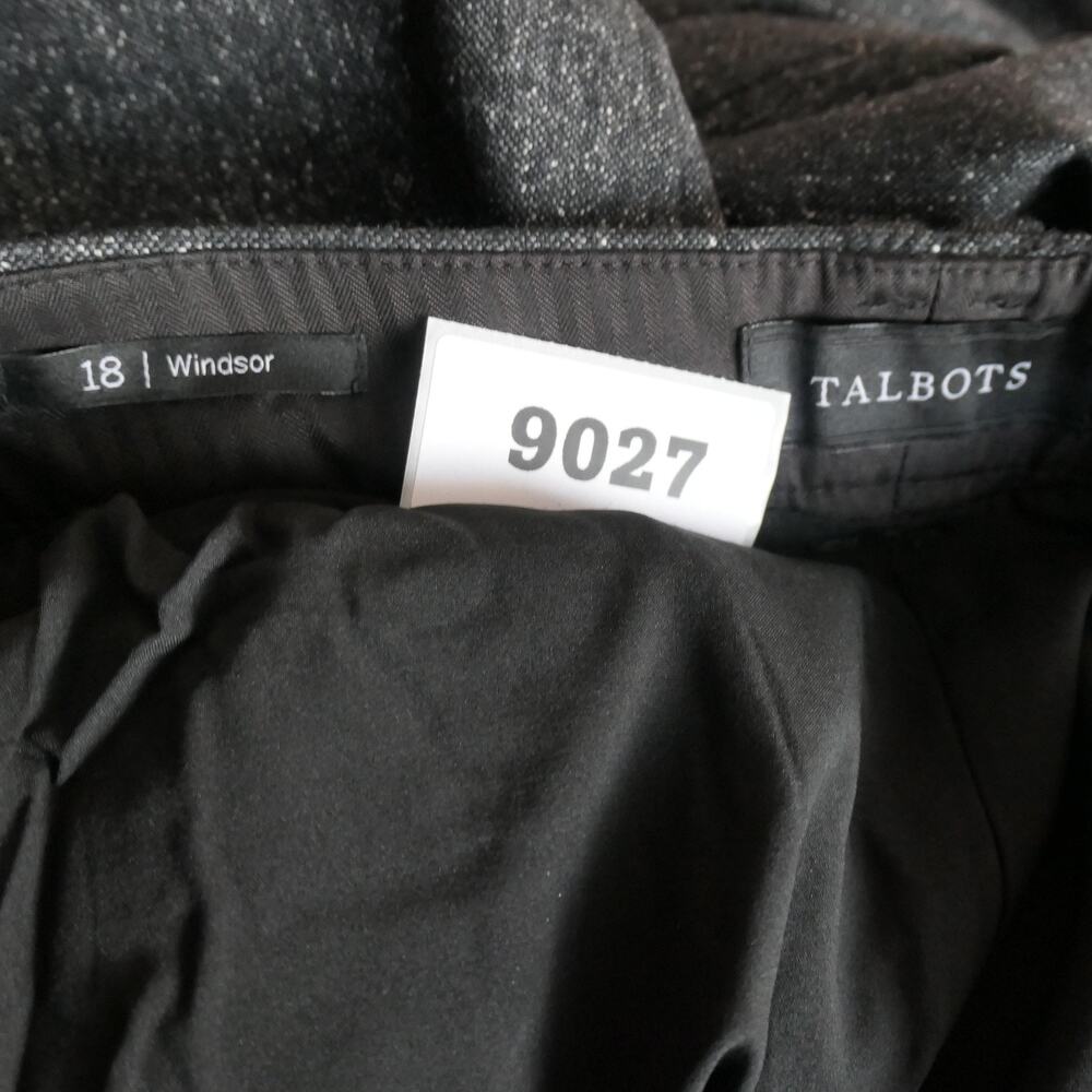 Talbots Dress Pants Womens 18 Gray Wool Blend Wide Leg Lined Windsor Career - Picture 10 of 11